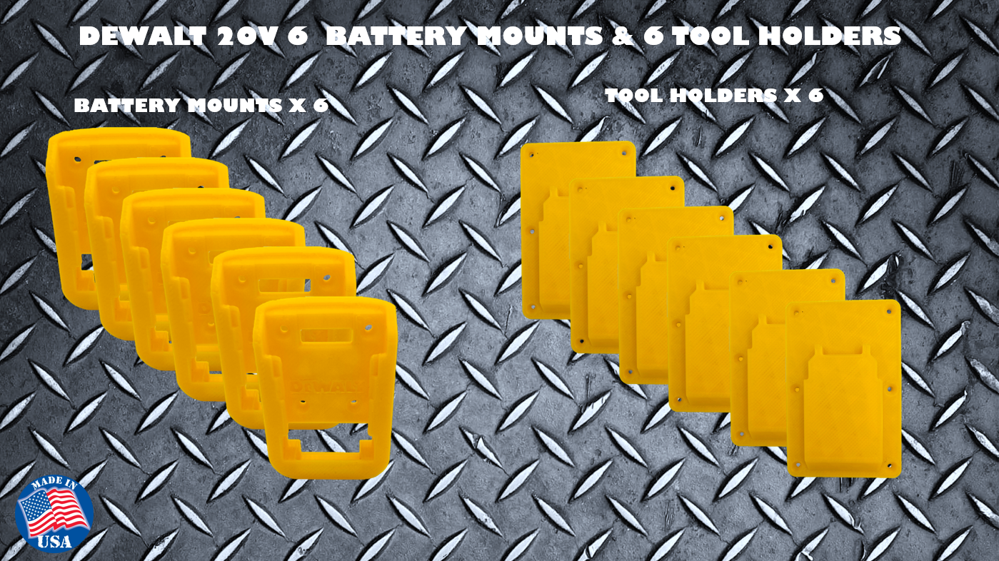 DeWalt 20V 60V Battery Mount 6PK & Tool Holder