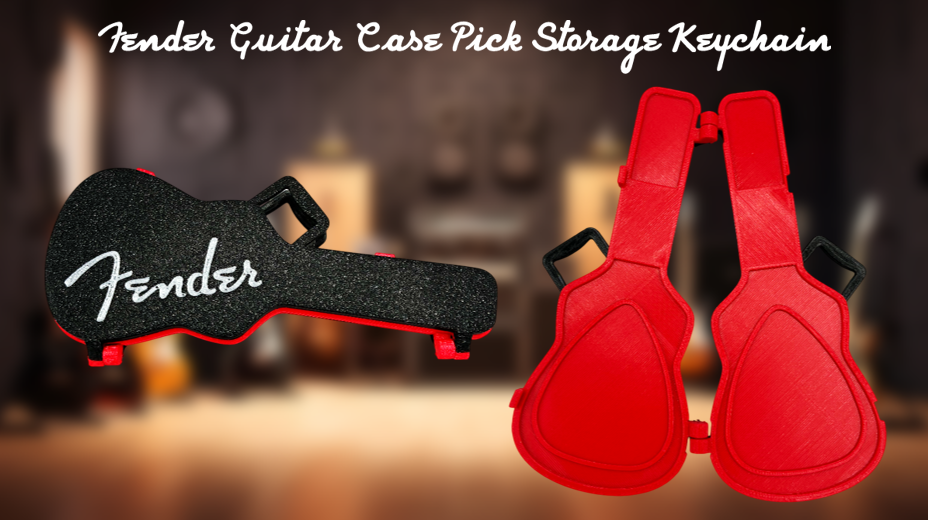 Fender Guitar Case Pick Storage Keychain