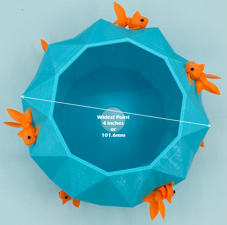 Goldfish Succulent Geometric Planter Pot with Drainage Hole 3D Printed