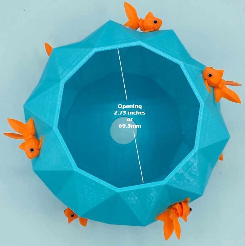 Goldfish Succulent Geometric Planter Pot with Drainage Hole 3D Printed