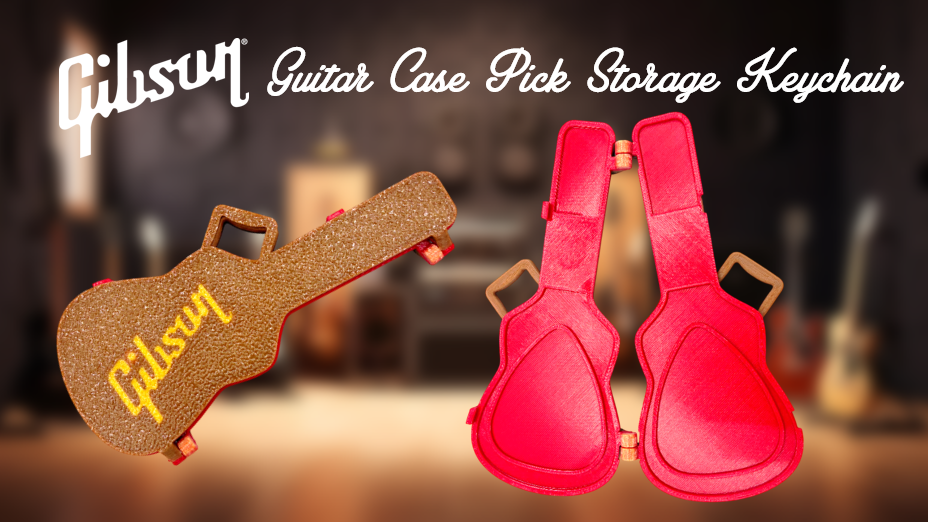 Gibson Guitar Case Pick Storage Keychain