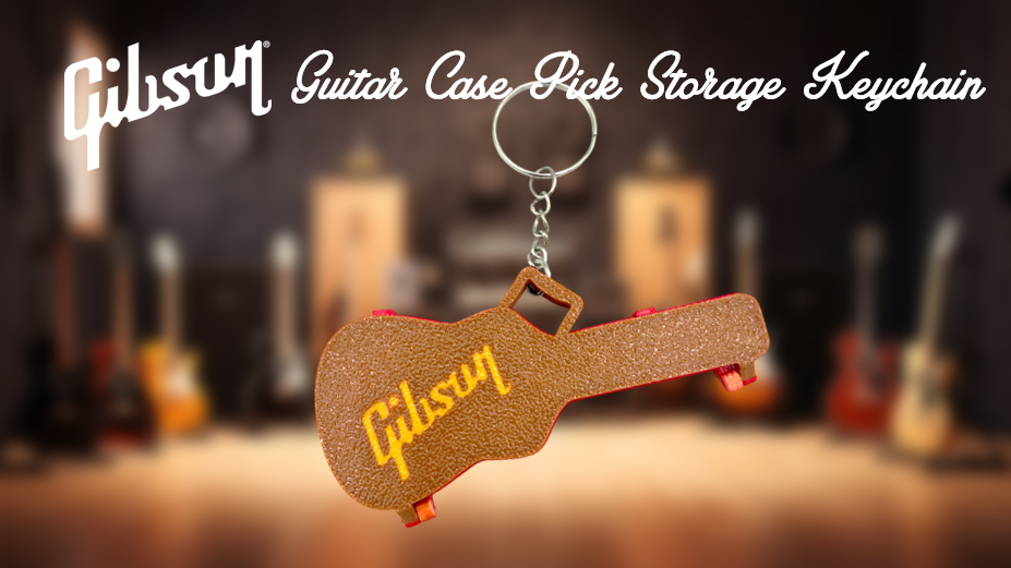 Gibson Guitar Case Pick Storage Keychain