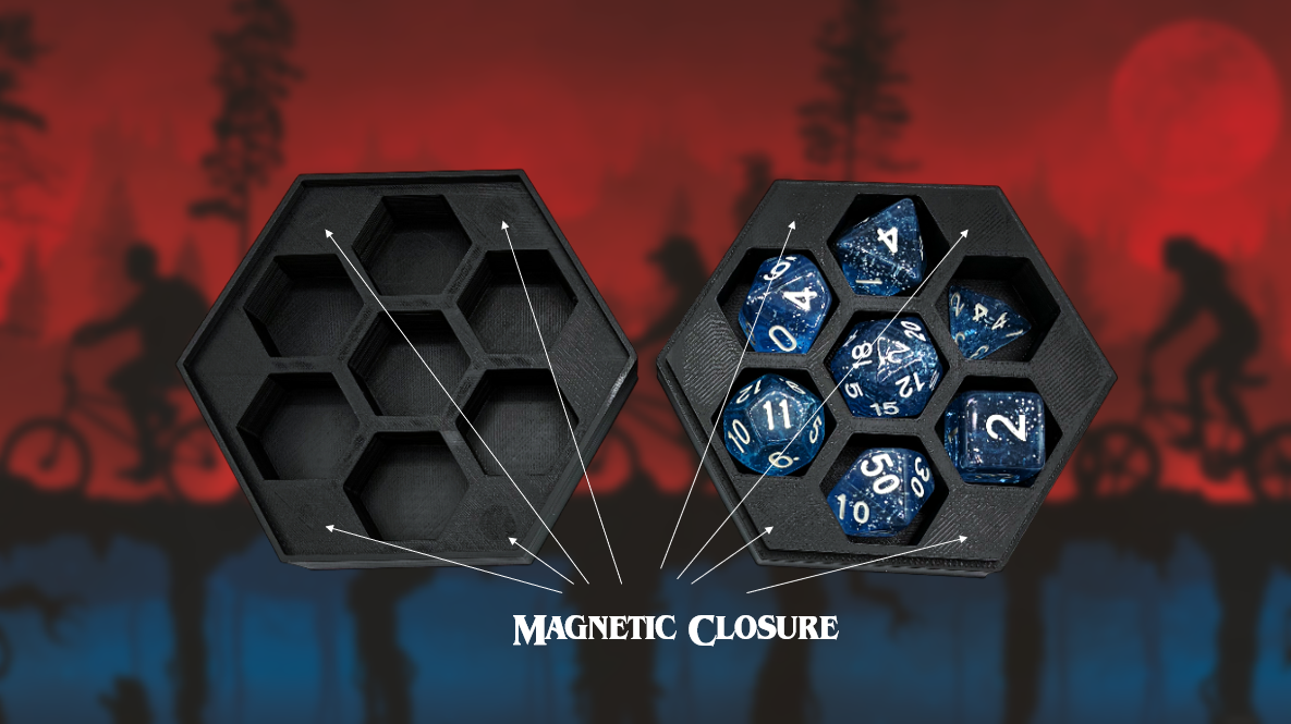 Hellfire Club Dice Magnetic Storage Case w/ D20 Dice Set