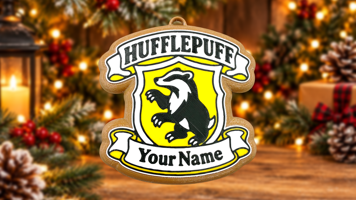 Personalized Hufflepuff Christmas Ornament Cookie Style