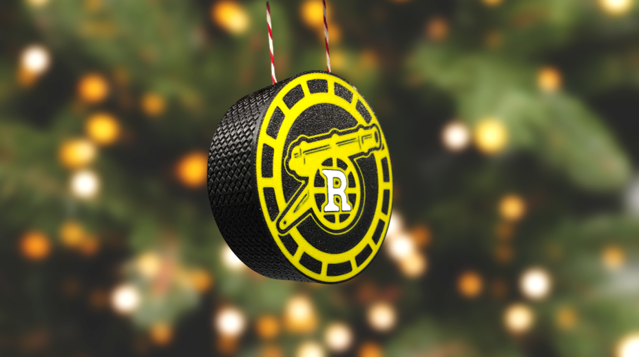 Heated Rivalry Inspired Boston Raiders Hockey Puck Ornament