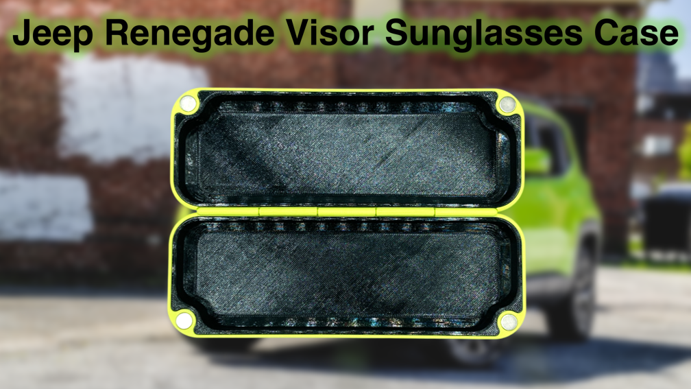 Jeep Renegade Visor Sunglasses Case with Magnetic Closure and Clip