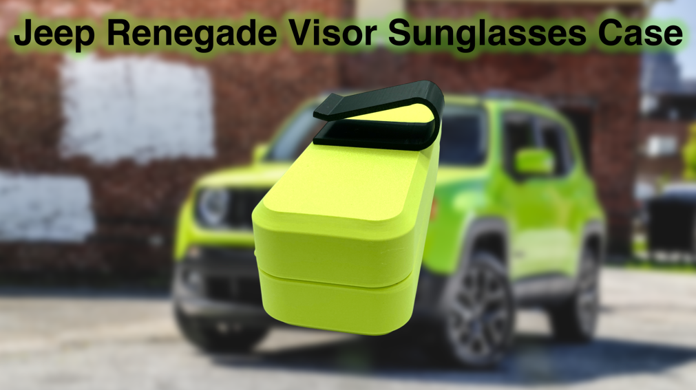 Jeep Renegade Visor Sunglasses Case with Magnetic Closure and Clip