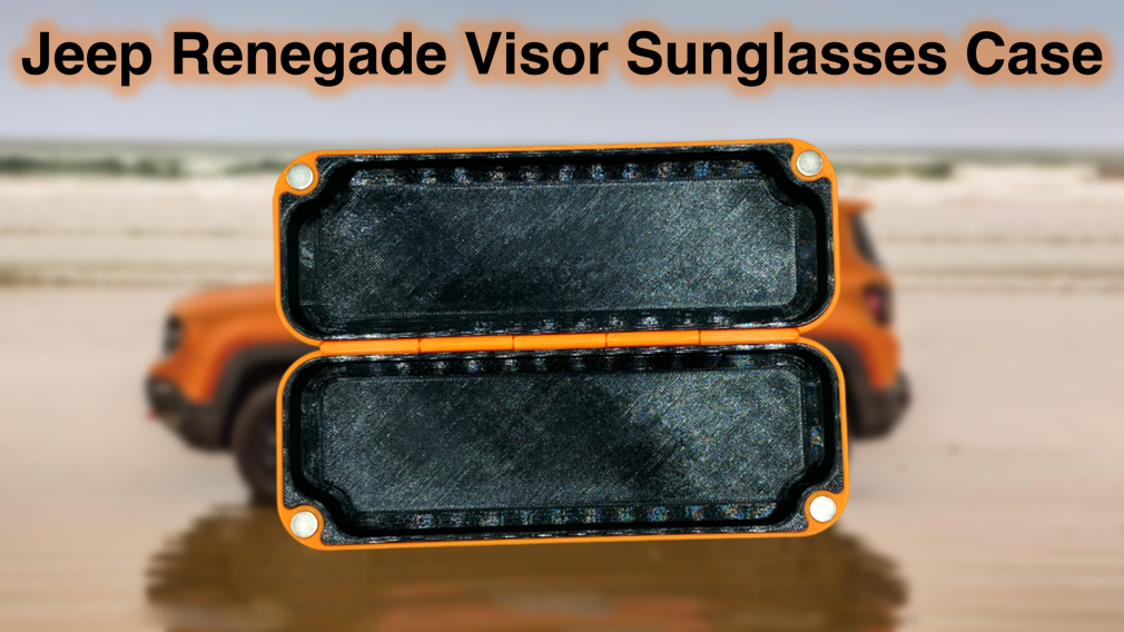 Jeep Renegade Visor Sunglasses Case with Magnetic Closure and Clip