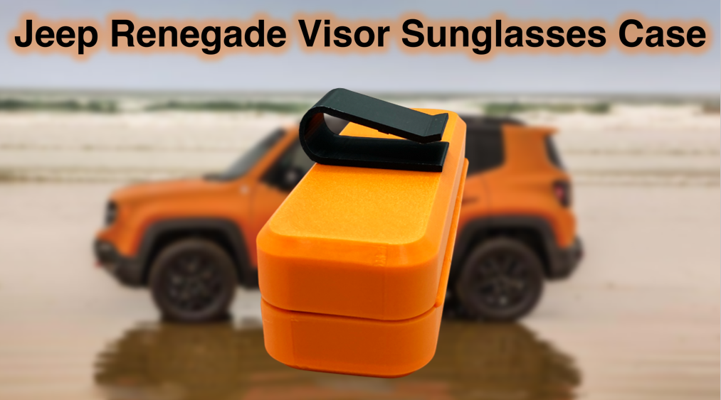 Jeep Renegade Visor Sunglasses Case with Magnetic Closure and Clip