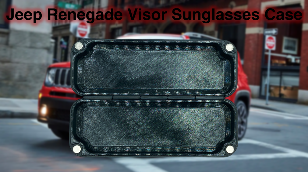Jeep Renegade Visor Sunglasses Case with Magnetic Closure and Clip