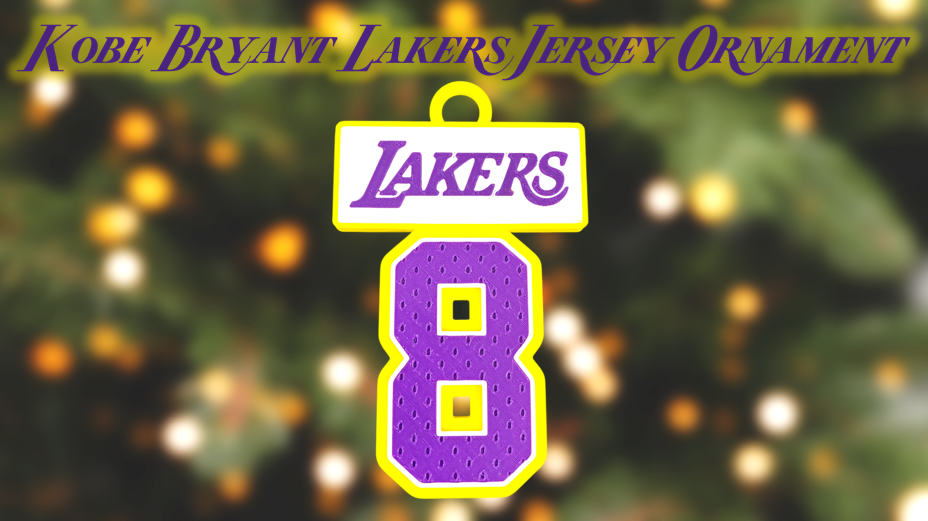 Los Angeles Lakers Kobe Bryant #8 Jersey Christmas Ornament