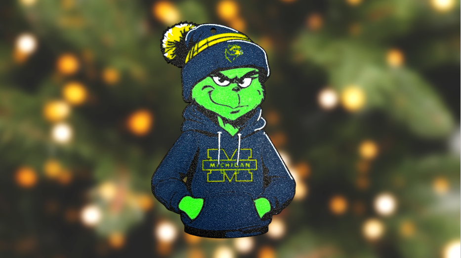 University of Michigan Wolverines Grinch Christmas Ornament