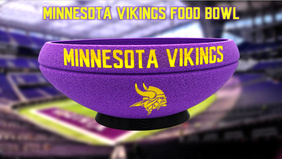 Minnesota Vikings Football Food Bowl 3D Printed