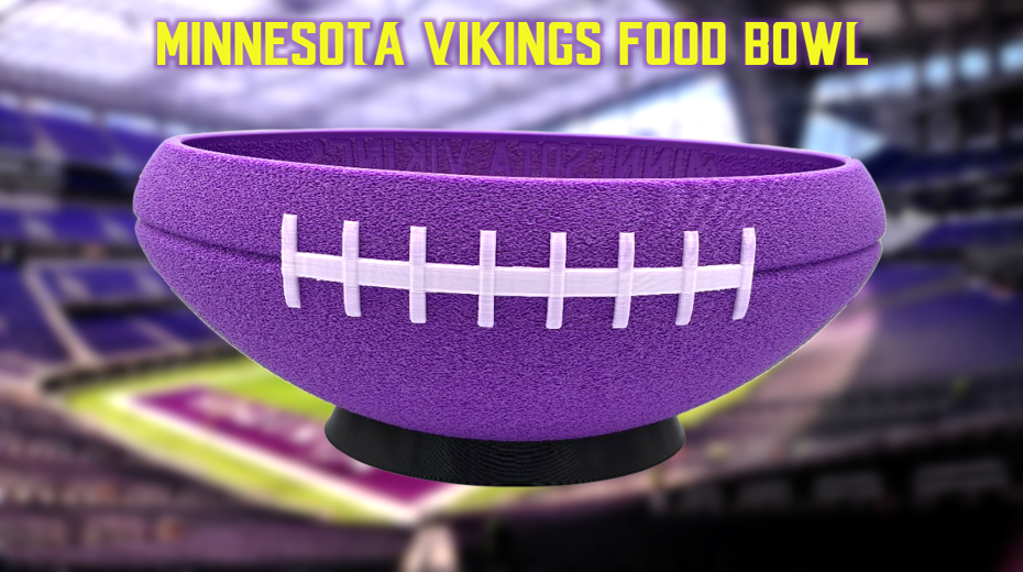 Minnesota Vikings Football Food Bowl 3D Printed