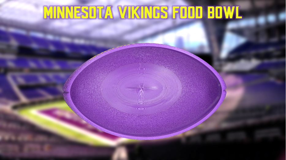 Minnesota Vikings Football Food Bowl 3D Printed
