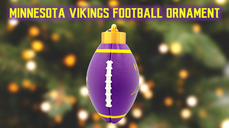 Minnesota Vikings Football Christmas Ornament 3D Printed
