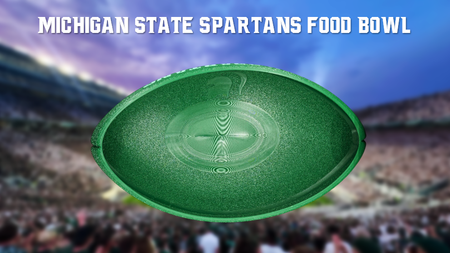 Michigan State Spartans Football Food Bowl 3D Printed