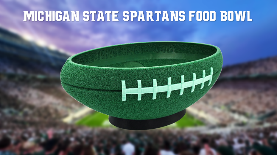Michigan State Spartans Football Food Bowl 3D Printed