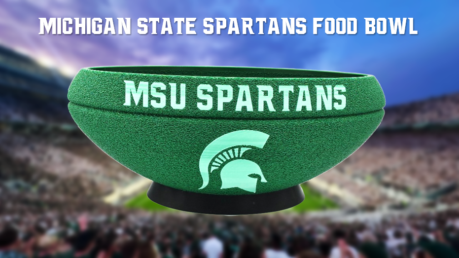 Michigan State Spartans Football Food Bowl 3D Printed