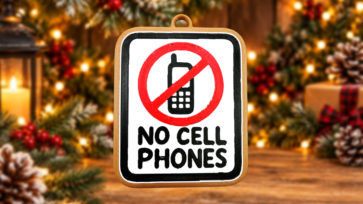 No Cell Phones Sign Cookie Ornament