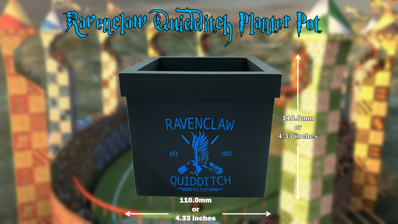 Ravenclaw Quidditch Team Planter Pot with Drainage Hole 3D Printed