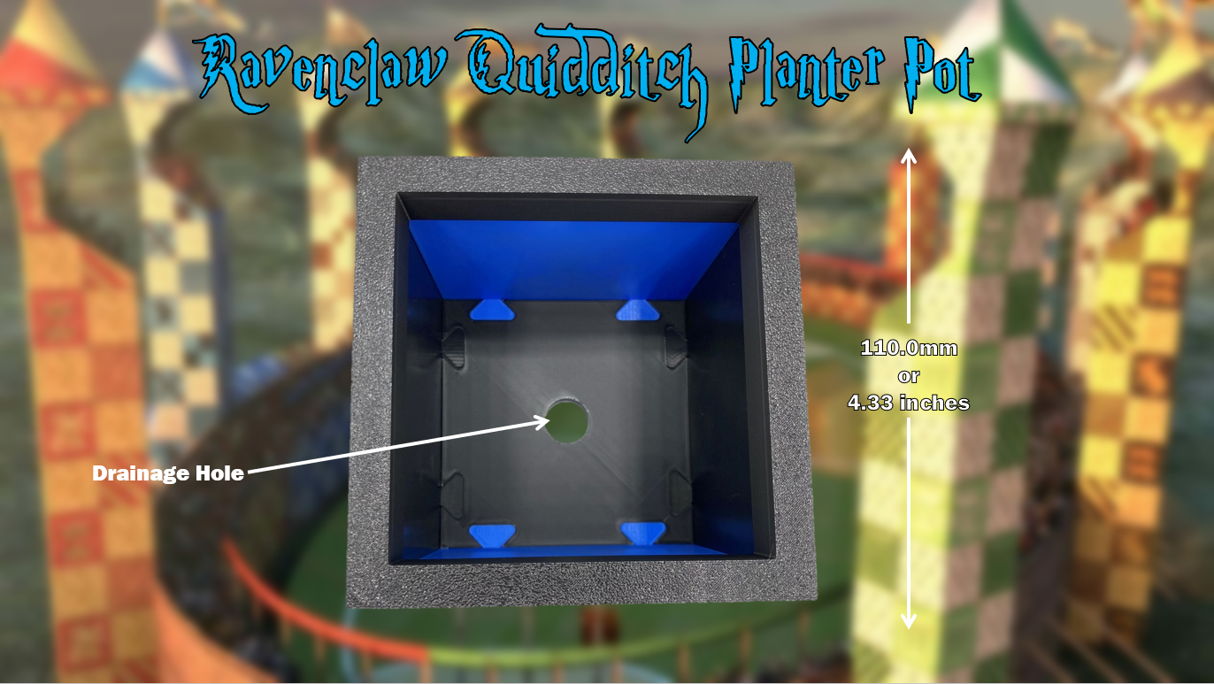 Ravenclaw Quidditch Team Planter Pot with Drainage Hole 3D Printed