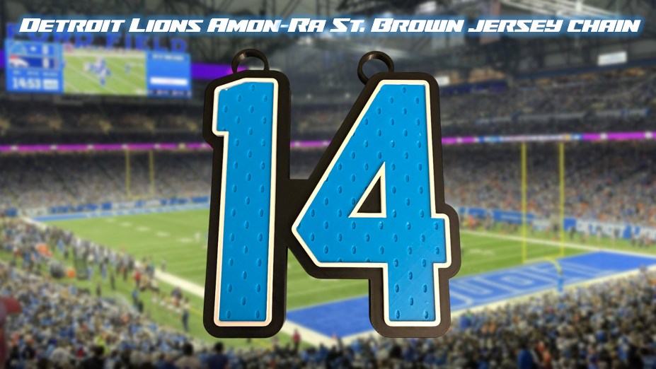 Amon‑Ra St. Brown Detroit Lions Jersey Chain 3D Printed