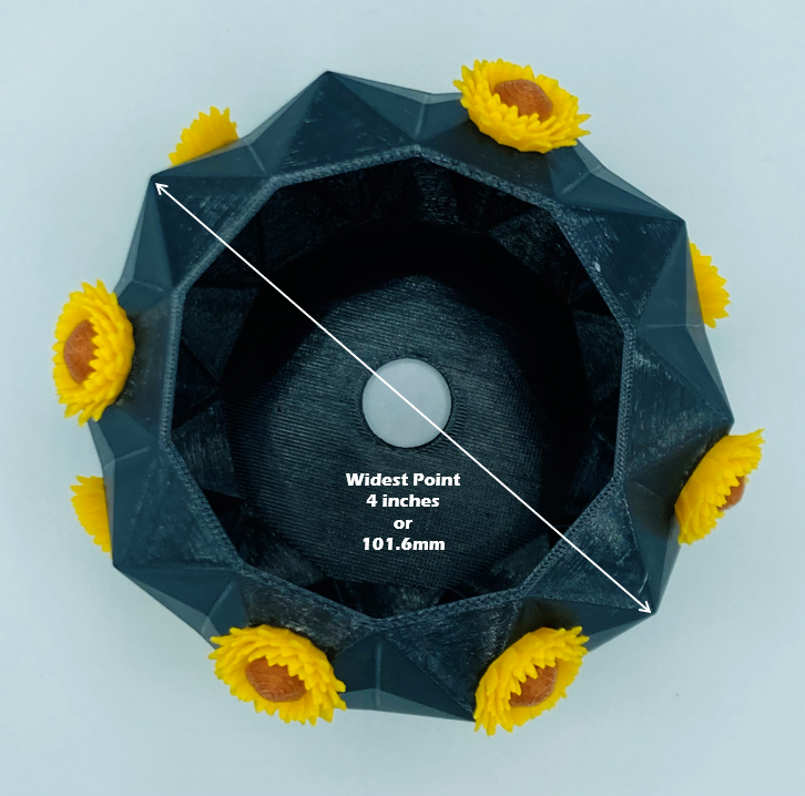 Sunflower Succulent Geometric Planter Pot with Drainage Hole 3D Printed