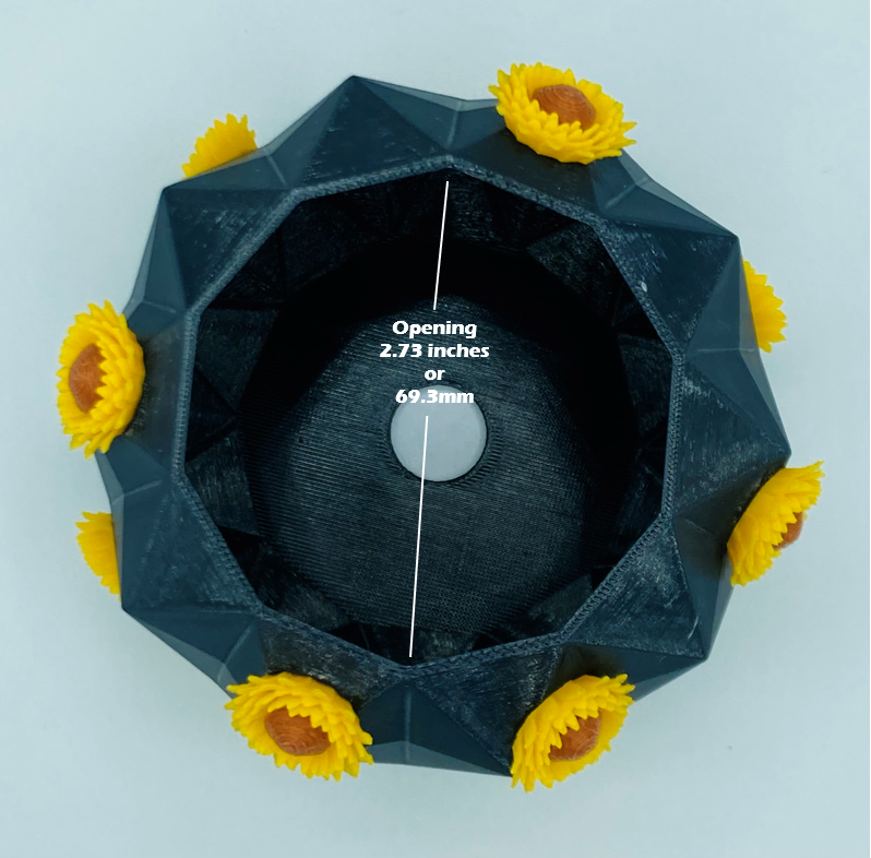 Sunflower Succulent Geometric Planter Pot with Drainage Hole 3D Printed