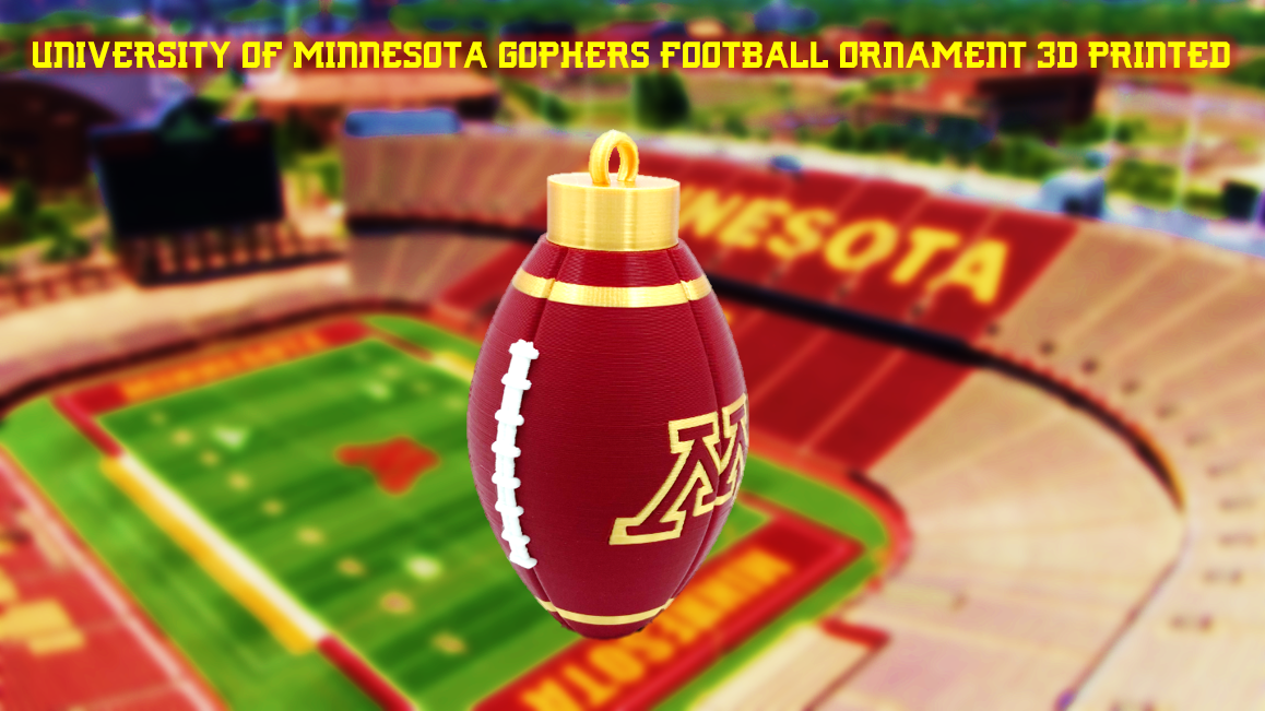 University of Minnesota Gophers Football Rearview Mirror Car Ornament 3D Printed