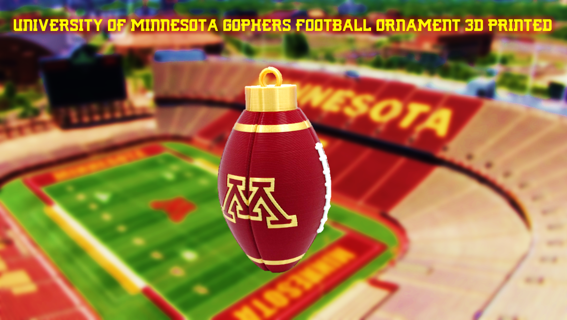 University of Minnesota Gophers Football Rearview Mirror Car Ornament 3D Printed