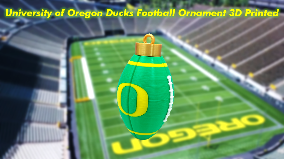University of Oregon Ducks Football Rearview Mirror Car Ornament 3D Printed