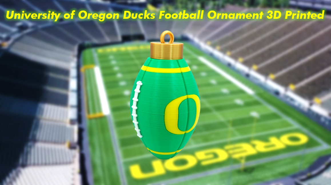 University of Oregon Ducks Football Rearview Mirror Car Ornament 3D Printed
