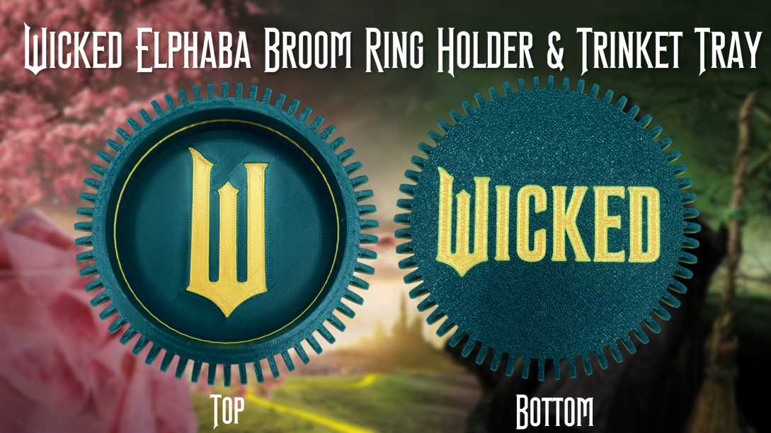 Wicked Elphaba Broom Ring Holder Jewelry Dish & Trinket Tray 3D Printed