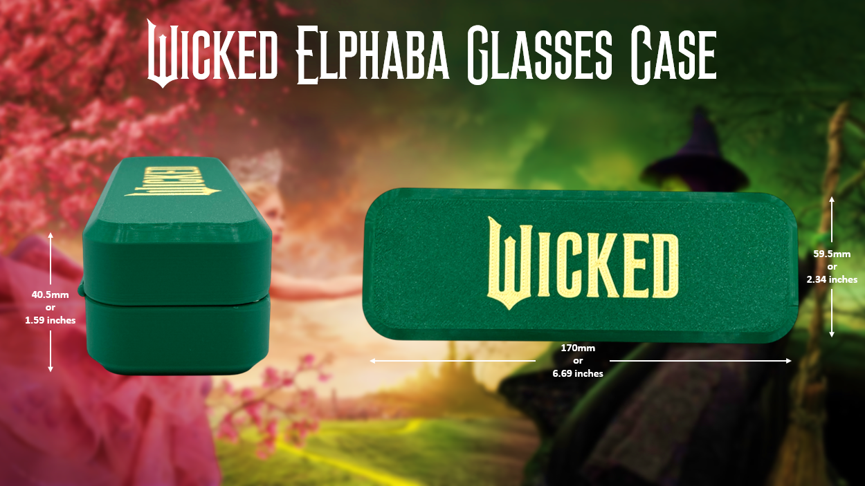 Wicked Elphaba Glasses Case with Magnetic Closure 3D Printed