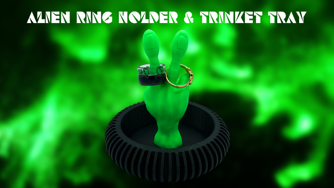 Alien Ring Holder & Trinket Tray 3D Printed
