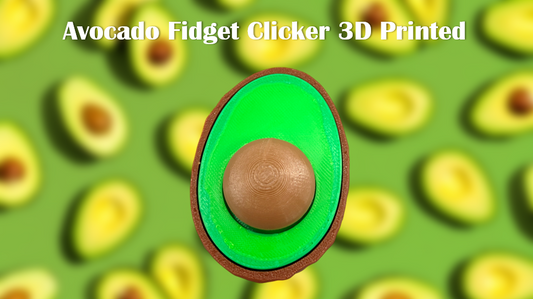Avocado Fidget Clicker 3D Printed