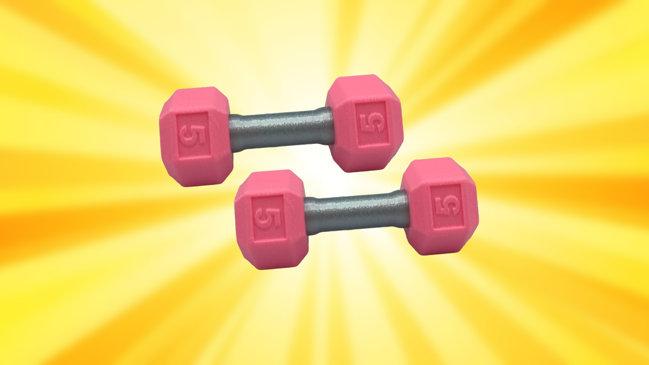 Baby Rattle Dumbbell Set of 2 3D Printed