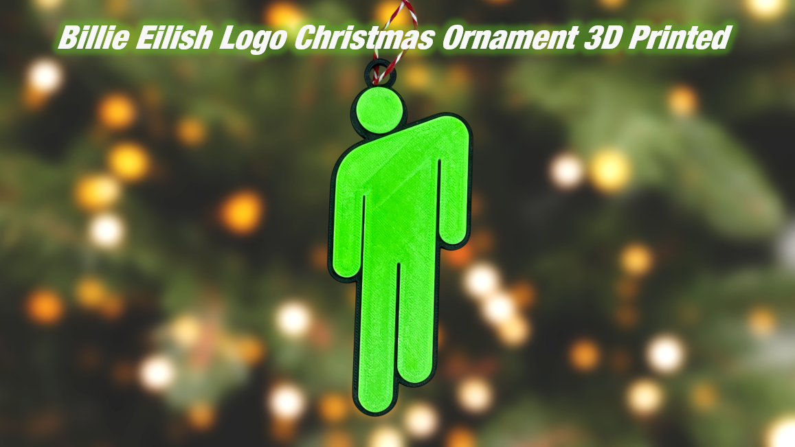 Billie Eilish Logo Christmas Ornament 3D Printed