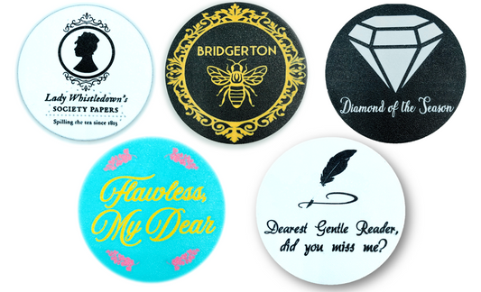 Bridgerton Coasters Lady Whistledown Flawless My Dear 3D Printed (5 Pack)