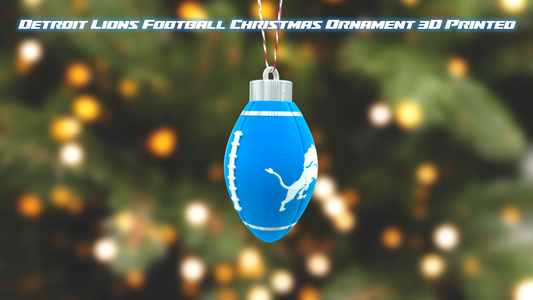 Detroit Lions Football Christmas Ornament 3D Printed