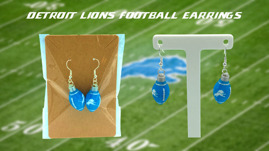Detroit Lions Football Dangle Drop Earrings 3D Printed