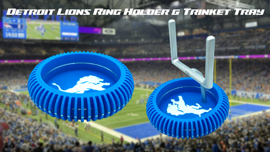 Detroit Lions Football Jewelry Dish Trinket Tray & Ring Holder 3D Printed
