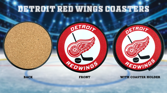 Detroit Red Wings Coasters with Holder 4 Pack 3D Printed