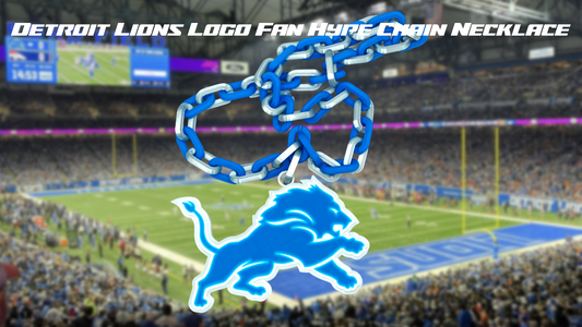 Detroit Lions Football Big Logo Fan Hype Chain Necklace 3D Printed