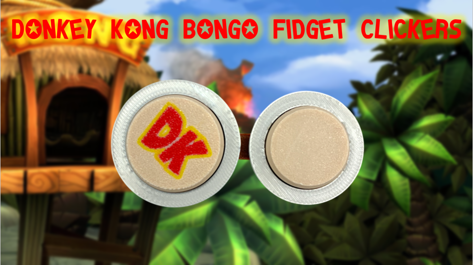 Donkey Kong Bongo Fidget Clicker 3D Printed