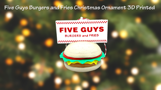 Five Guys Burgers and Fries Christmas Ornament 3D Printed