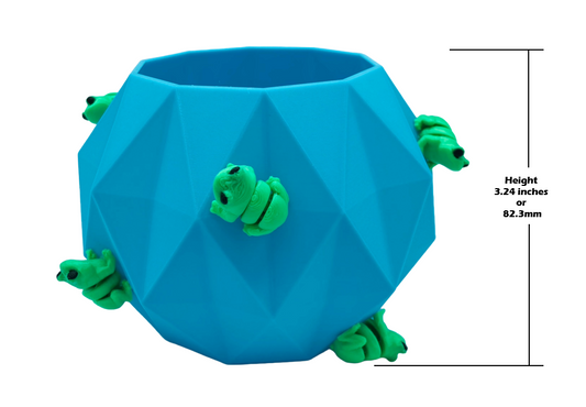 Frog Succulent Geometric Planter Pot with Drainage Hole 3D Printed