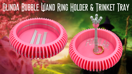 Wicked Glinda Bubble Wand Ring Holder Jewelry Dish & Trinket Tray 3D Printed