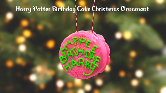 Harry Potter Birthday Cake Christmas Ornament 3D Printed